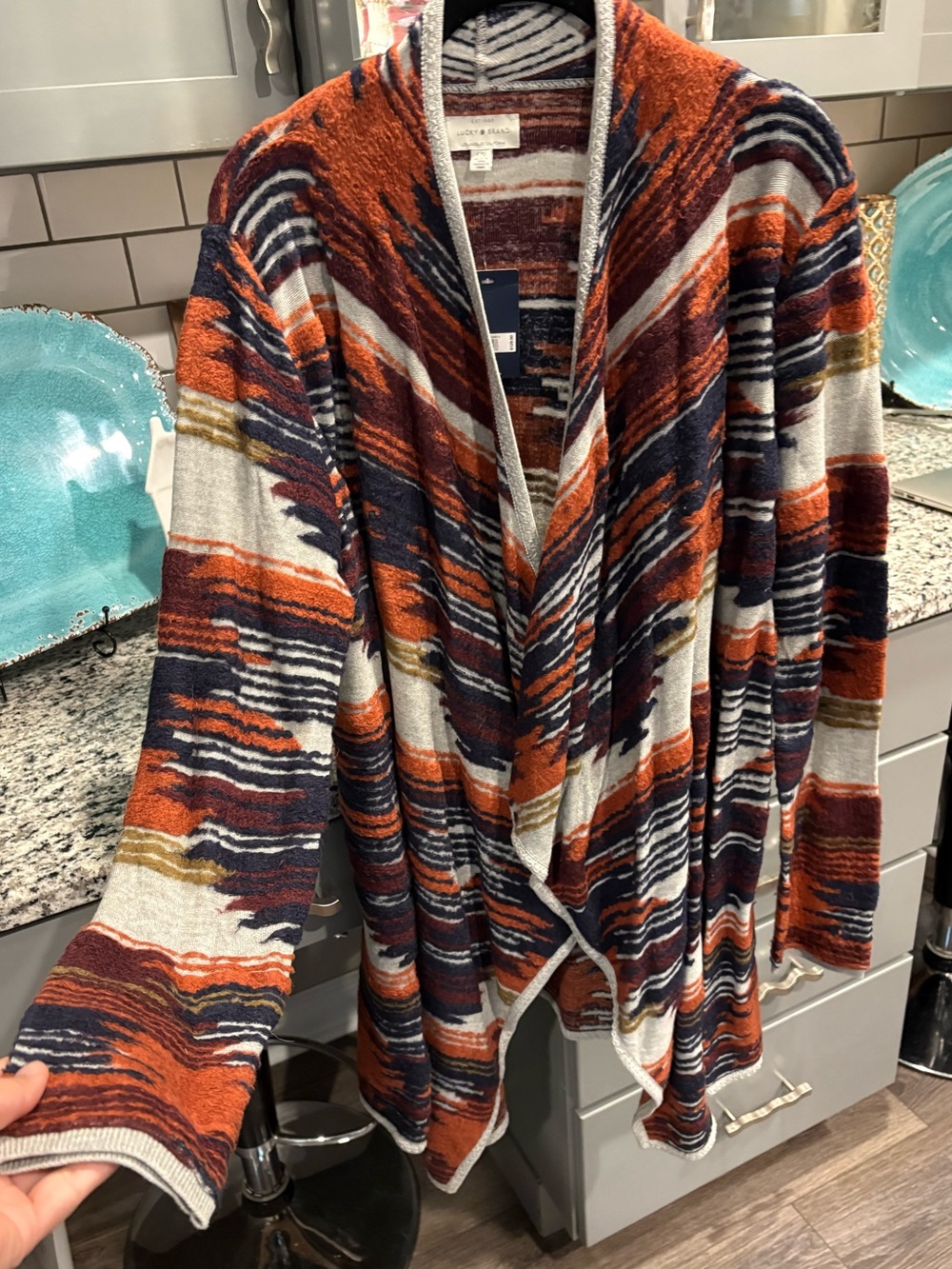 Lucky Brand Draped Open-Front Sweater Cardigan - Multicolor